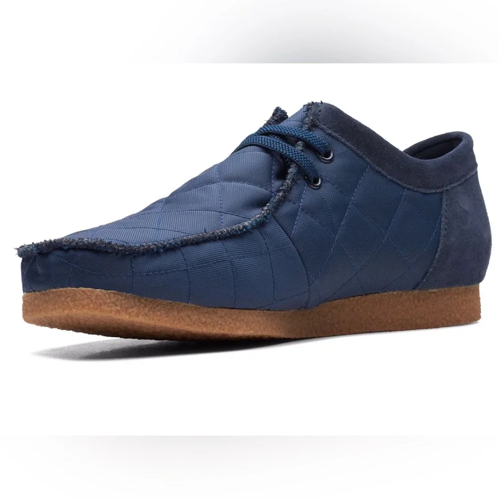 NEW Clarks Shacre II Step Navy Extreme Comfort Quilted Lace Up Shoes Men's 12 M